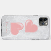 Roze harten gepersonaliseerd Case-Mate iPhone case (Achterkant (horizontaal))