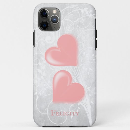 Roze harten gepersonaliseerd Case-Mate iPhone case (Achterkant)