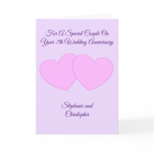 Roze harten Gepersonaliseerd Jubileum 7th Wedding