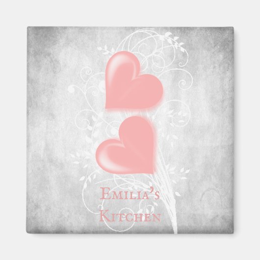 Roze harten Gepersonaliseerd Magnet (Voorkant)