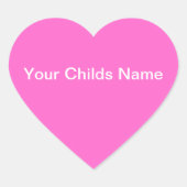 Roze Harten Gepersonaliseerd Naam Stickers (Voorkant)