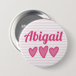 Roze harten gepersonaliseerd ronde button 7,6 cm