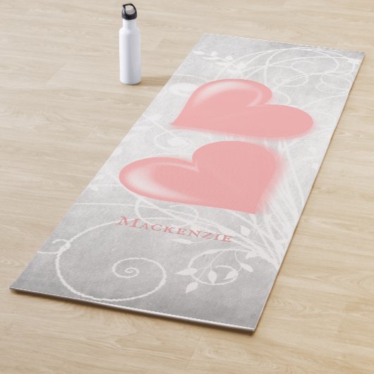 Roze harten gepersonaliseerd Yoga Mat (In situ)