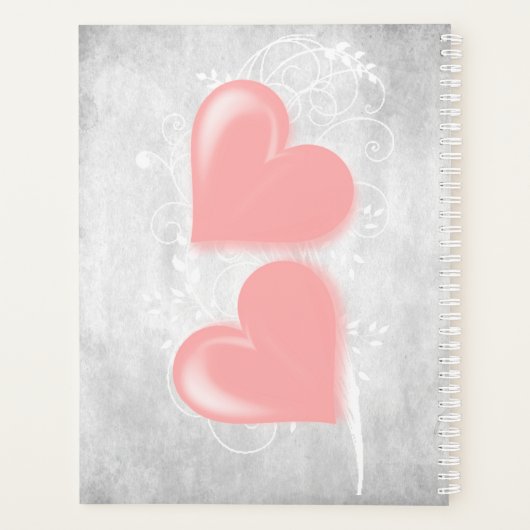 Roze harten Gepersonaliseerde Planner (Achterkant)