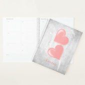 Roze harten Gepersonaliseerde Planner (Display)