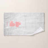 Roze harten Gepersonaliseerde set handdoeken (Handdoek)