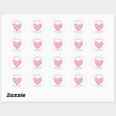 Roze Harten 'Geschenkt met Liefde' Ronde Sticker (Vel)