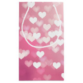 Roze harten Gift Bag - Glossy Klein Cadeauzakje (Achterkant)