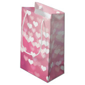 Roze harten Gift Bag - Glossy Klein Cadeauzakje (Achterkant Gekanteld)