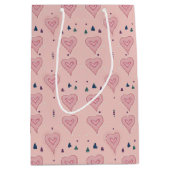 Roze harten Gift Bag Medium Cadeauzakje (Voorkant)