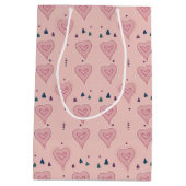 Roze harten Gift Bag Medium Cadeauzakje (Achterkant)