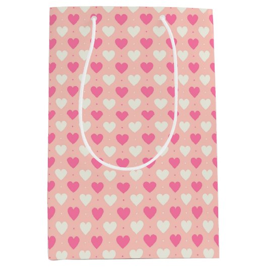 Roze harten Gift Bag Medium Cadeauzakje (Voorkant)