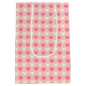 Roze harten Gift Bag Medium Cadeauzakje (Achterkant)