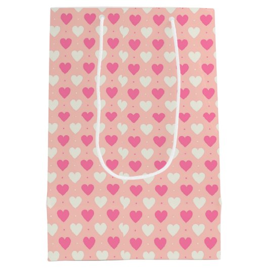Roze harten Gift Bag Medium Cadeauzakje (Achterkant)