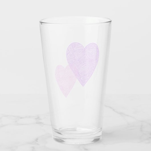 Roze harten glas (Achterkant)