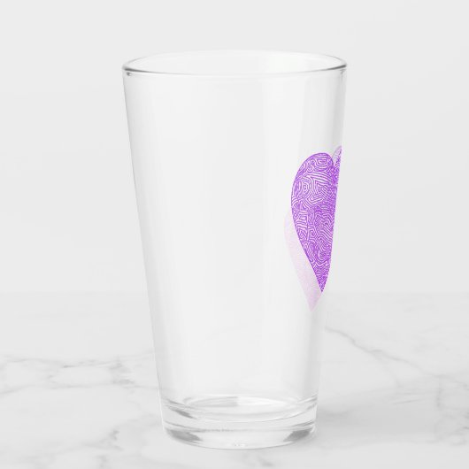 Roze harten glas (Rechts)