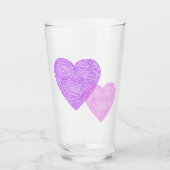 Roze harten glas (Voorkant)