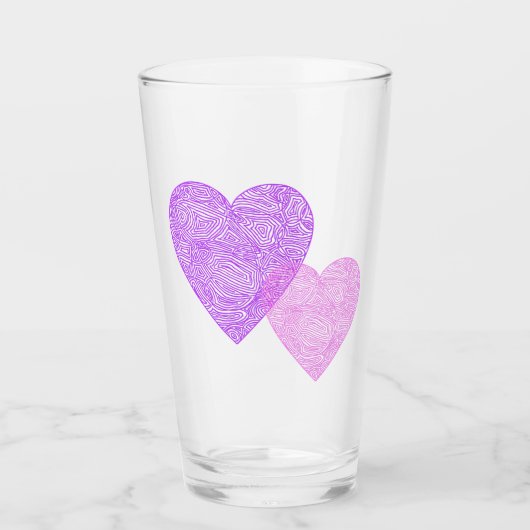 Roze harten glas (Voorkant)