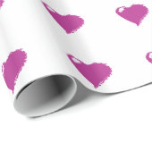 Roze Harten Glossy Wrapping Papier (Rol Hoek)