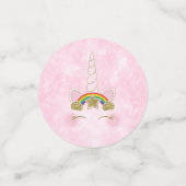 Roze harten Gold Rainbow Star Unicorn Horn Face Confetti (Kleine voorkant)