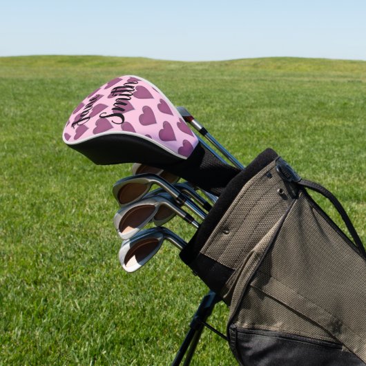 Roze harten golfheadcover (Insitu)