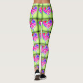 roze harten groen leggings (Achterkant)