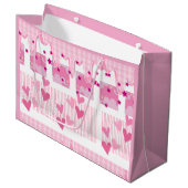 Roze harten groot cadeauzakje (Voorkant Gekanteld)
