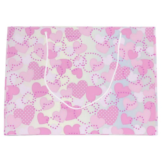 Roze harten groot cadeauzakje (Voorkant)