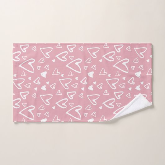 Roze harten handdoek (Handdoek)