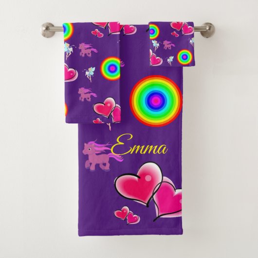 Roze harten handdoekjes bad handdoek (Insitu)