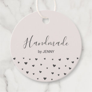 Roze Harten Handgemaakt, Ambachtelijk Pakketlabe Bedankjes Labels