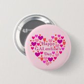 Roze Harten Happy GALentines Day Ronde Button 5,7 Cm (Voorkant /achterkant)