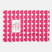 Roze harten Happy Moederdag keukenhanddoek (Horizontaal)