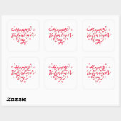 Roze harten Happy Valentijnsdag Sticker Seal (Vel)