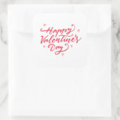 Roze harten Happy Valentijnsdag Sticker Seal (Tas)