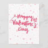 Roze harten Happy Valentine's Day Feestdagenkaart (Voorkant)