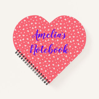 Roze harten - Harde laptop Notitieboek