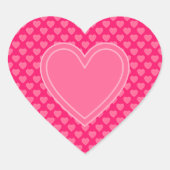 Roze harten hart sticker (Voorkant)