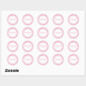 Roze harten Hebreeuws Simchat Purim Ronde Sticker (Vel)