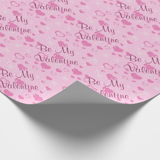 Roze harten heldere Valentijn Cadeaupapier (Hoek)