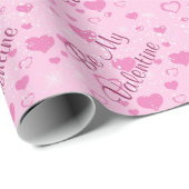 Roze harten heldere Valentijn Cadeaupapier (Rol Hoek)