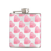 Roze harten heupfles (Voorkant)