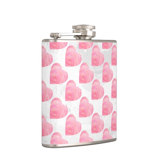 Roze harten heupfles (Rechts)