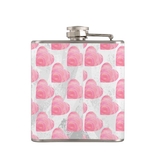 Roze harten heupfles (Achterkant)