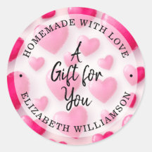 Roze harten Homemade met Love