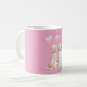 Roze Harten Hond Liefde Koffiemok (Voorkant links)
