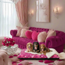 Roze Harten Hondenbedden - Aanpasbaar - Thuis 