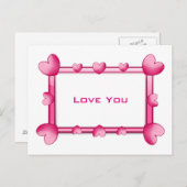 Roze harten houden van je Briefkaart (Voorkant / Achterkant)