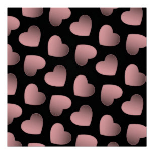 Roze harten houden van kunst poster