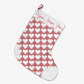 Roze harten houden van liefde voor kerst stoppen grote kerstsok (Voorkant (Hangend))